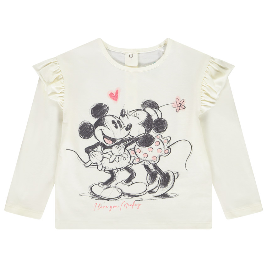 Camiseta manga larga Mickey y Minnie Disney para bebé niña 