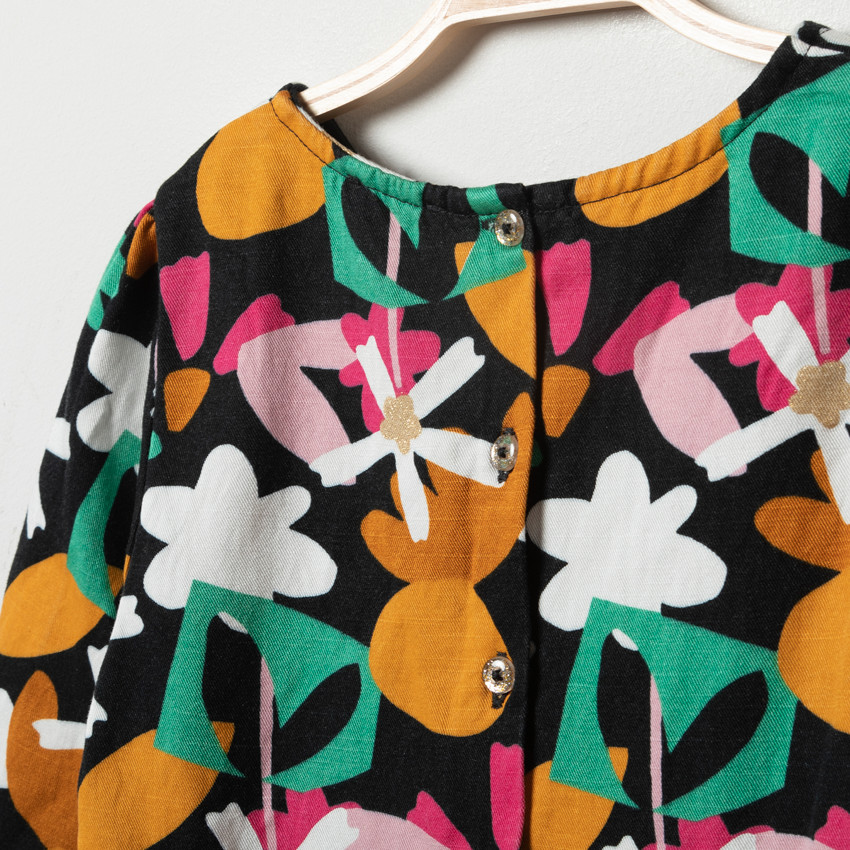 Vestido de manga larga estampado floral 