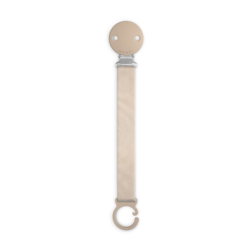 Sujetachupetes broche cinta de tela Wonder beige claro 