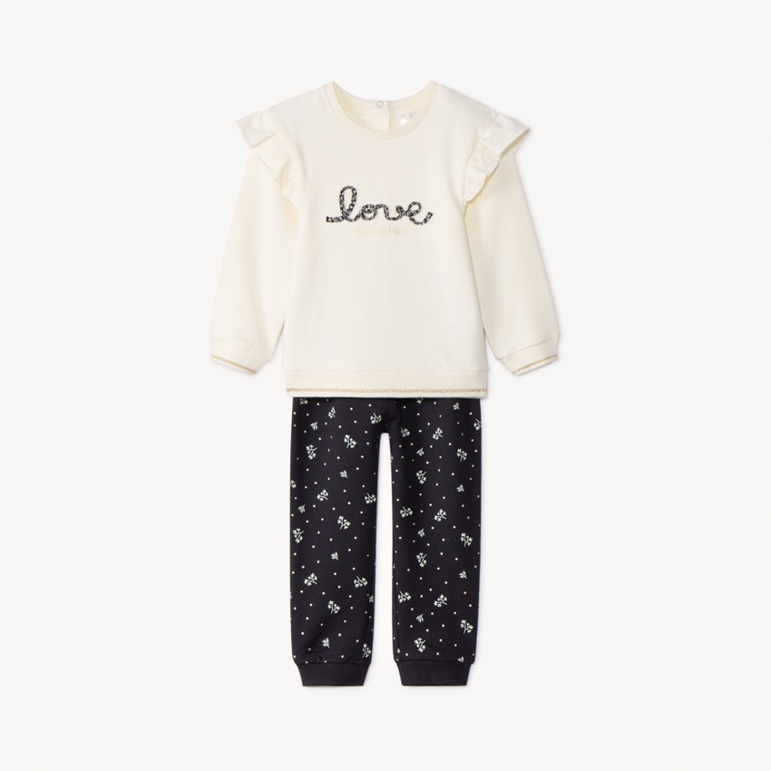 Conjunto de chándal con estampado floral para bebé niña 
