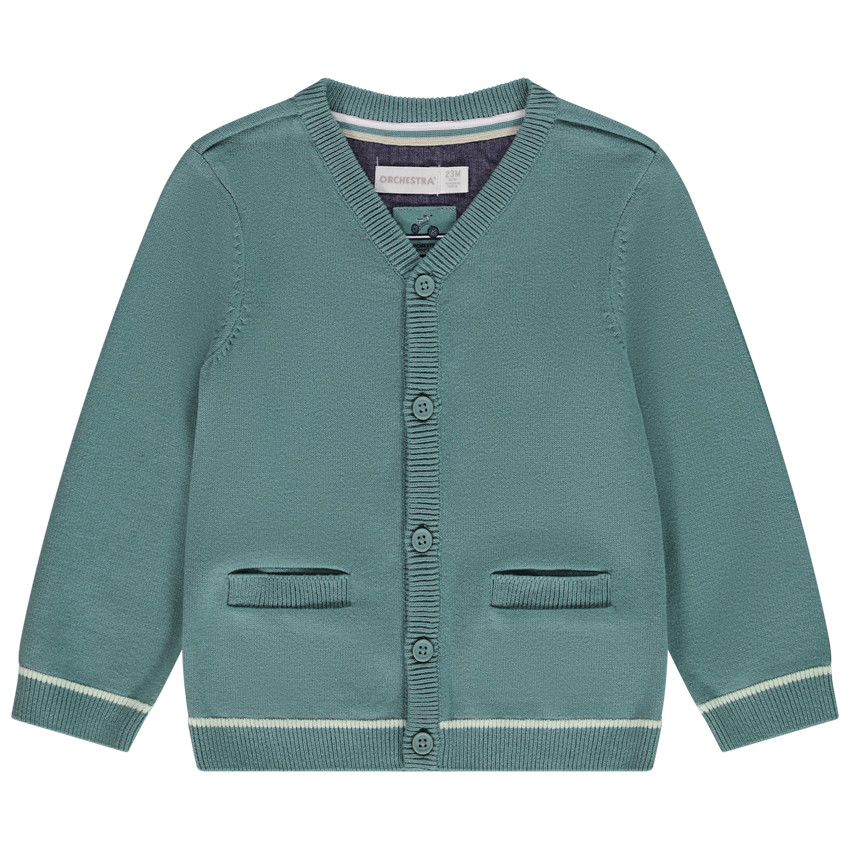 Chaleco de punto con cuello en V para bebé niño 