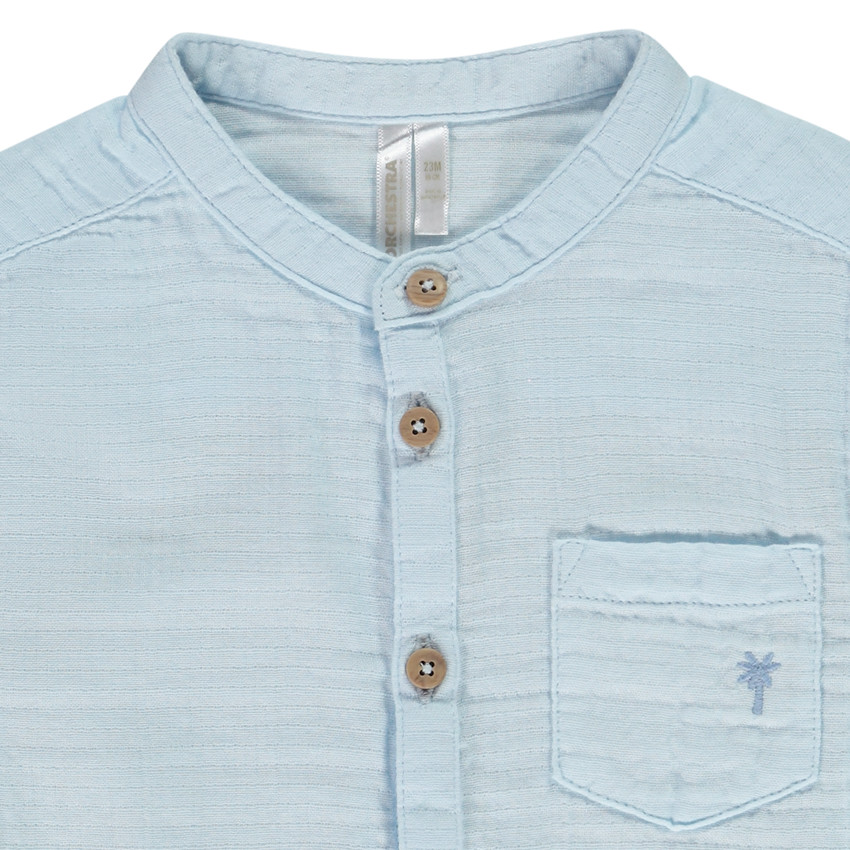 Camisa de manga corta con bordado de palmera para bebé niño 
