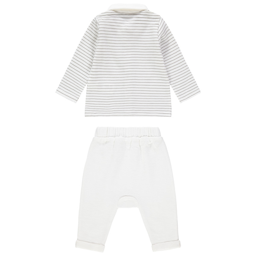 Conjunto polo rayado y pantalón algodón orgánico 