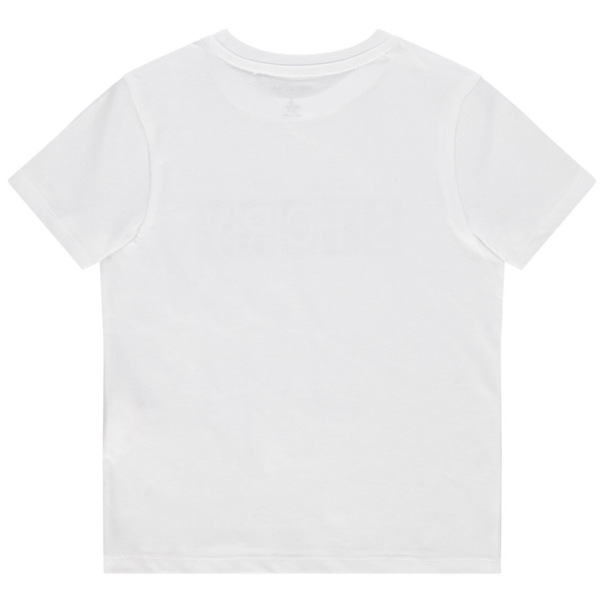 Camiseta de manga corta lisa con mensaje estampado  