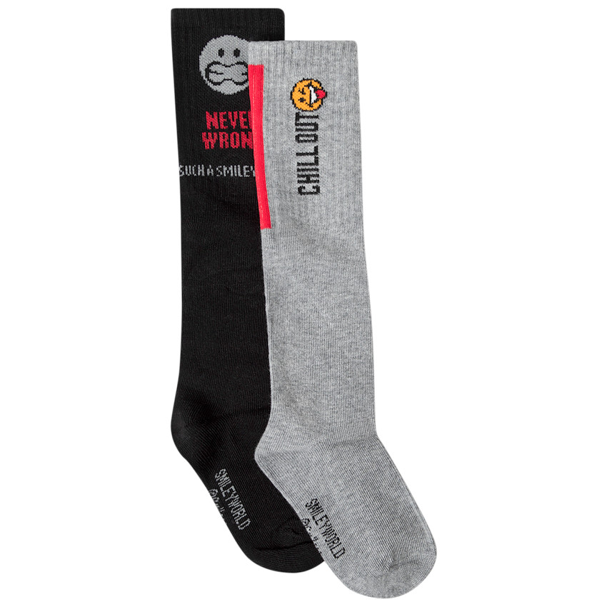 Pack de 2 pares de calcetines altos motivo  Smiley 