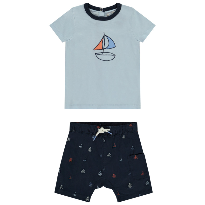 Conjunto 2 piezas con motivos de velero para bebe nino