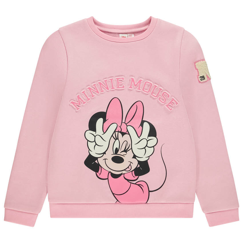 Sudadera de felpa oversize con estampado en relieve de Minnie Disney para niña 