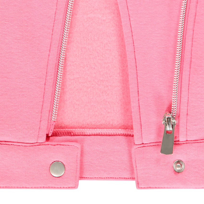 Chaqueta felpa estilo biker - rosa 