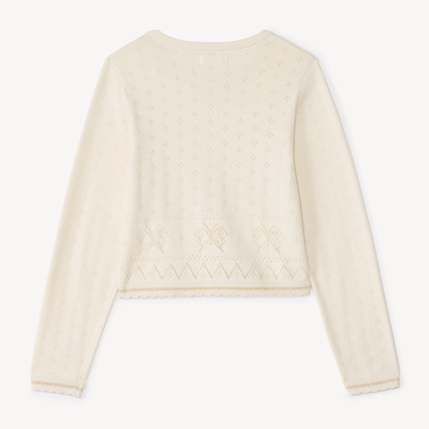 Chaleco de punto con mangas largas para niña 
