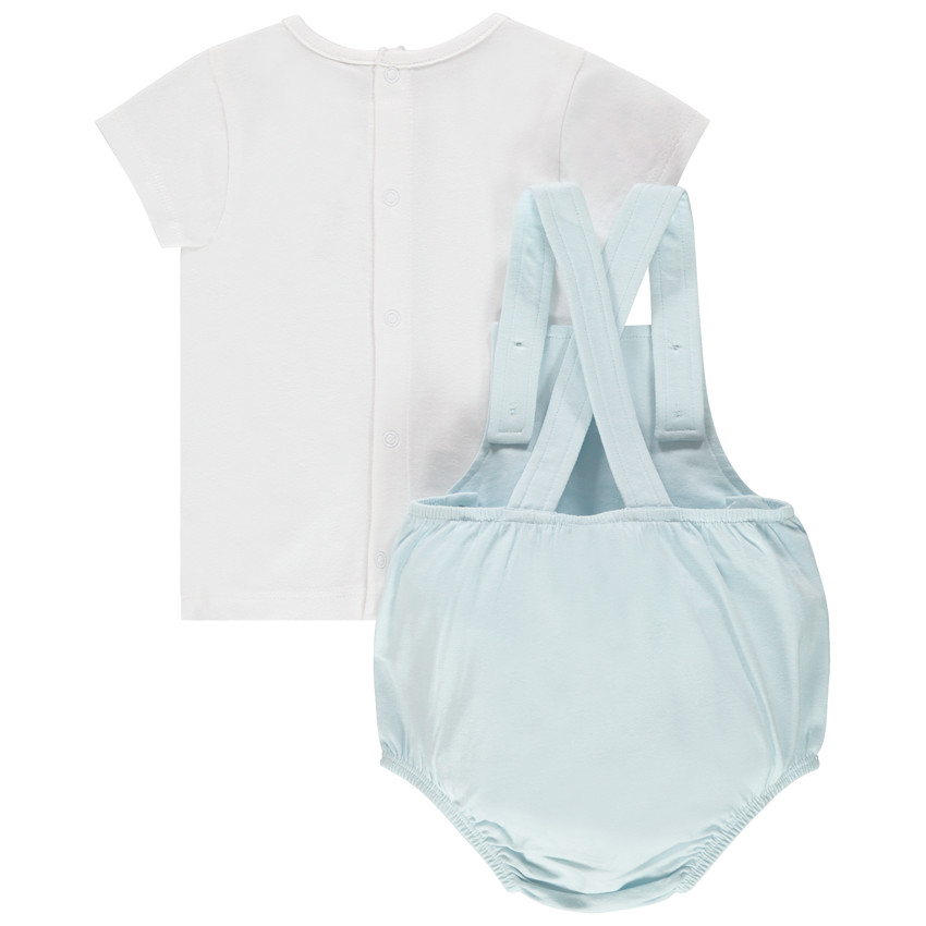 Conjunto camiseta manga corta y peto azul 