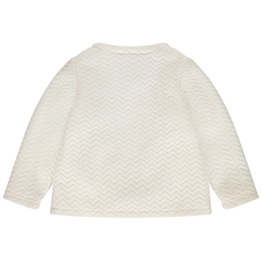 Chaqueta de felpa acolchada zigzag para bebé niña 