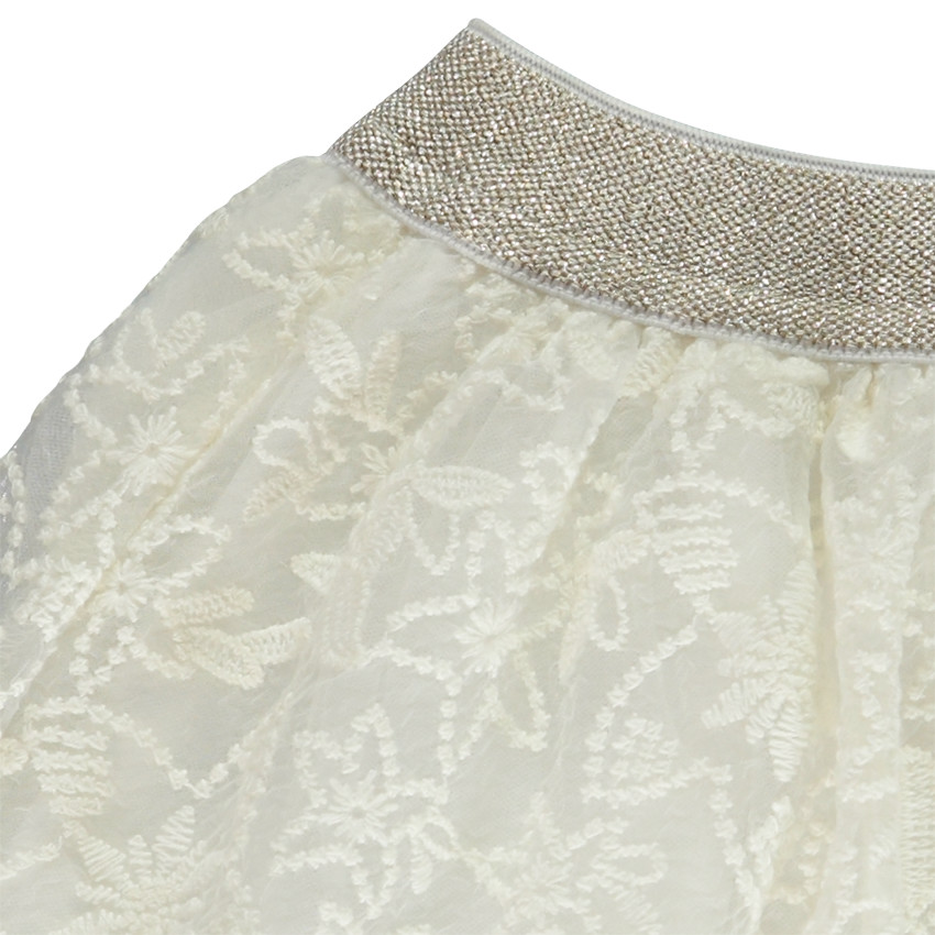 Falda de tul y organza bordada para niña 