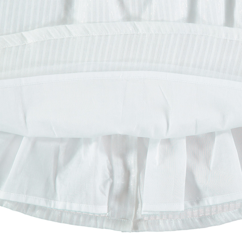 Conjunto de gala con vestido con volantes y bloomer a juego 