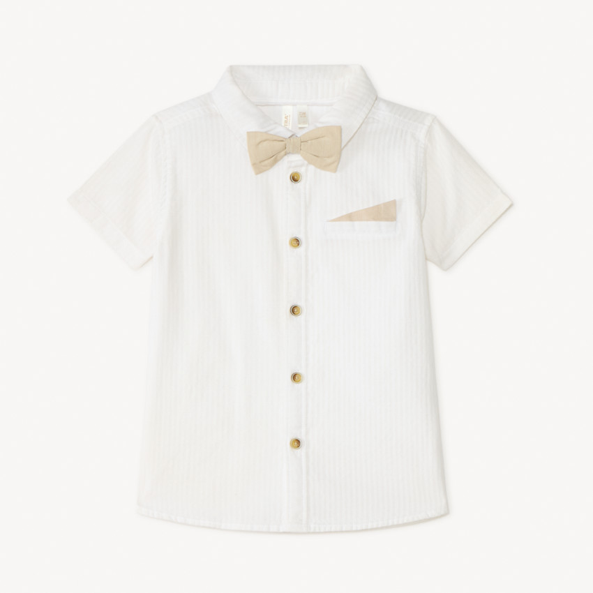 Camisa de mangas cortas + pajarita para bebé niño 