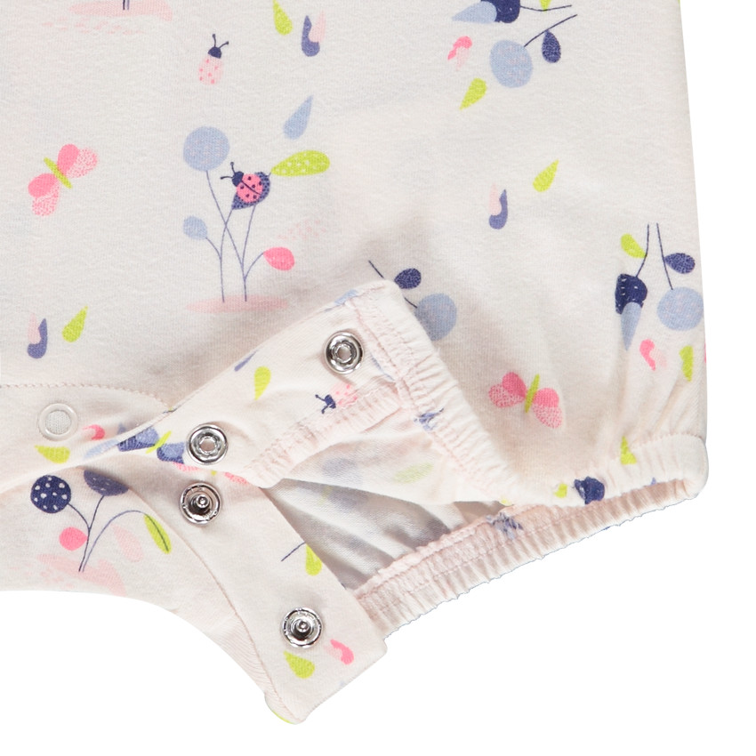 Mono corto de jersey con estampado floral para niña bebé 