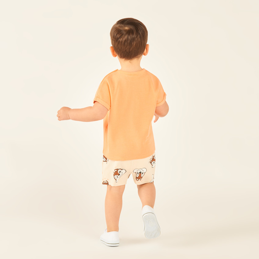 Conjunto de 2 piezas, camiseta + pantalón corto de tela de panal Tic & Tac Disney para bebé niño. 