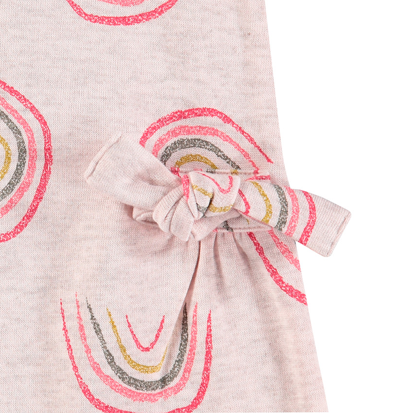Vestido de manga corta de punto con arcoíris estampados all over  Additional Vestido de manga corta de punto con arcoíris estampados all over