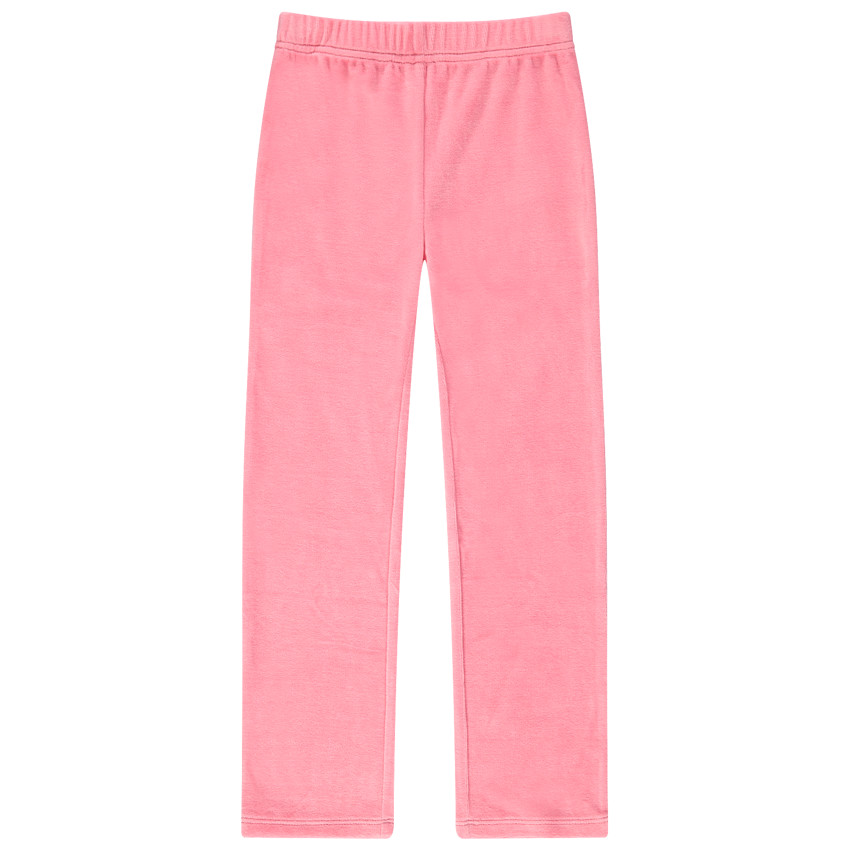 Pelele de terciopelo con mensaje estampado y parte inferior rosa. 