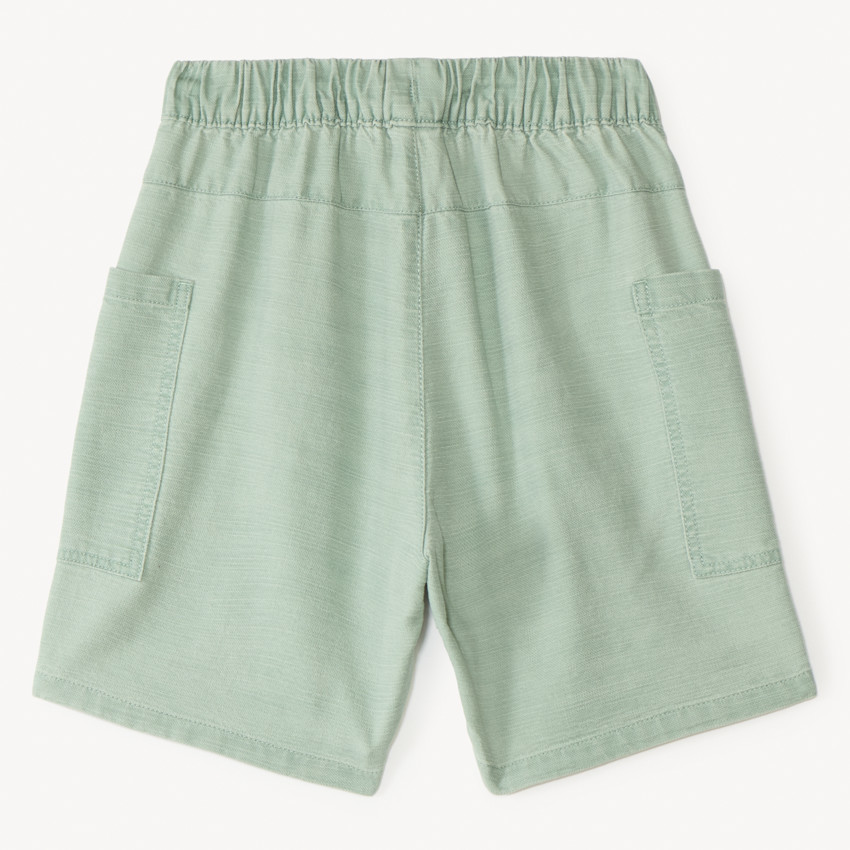 Bermudas lisas con bolsillos de carpintero para niño 