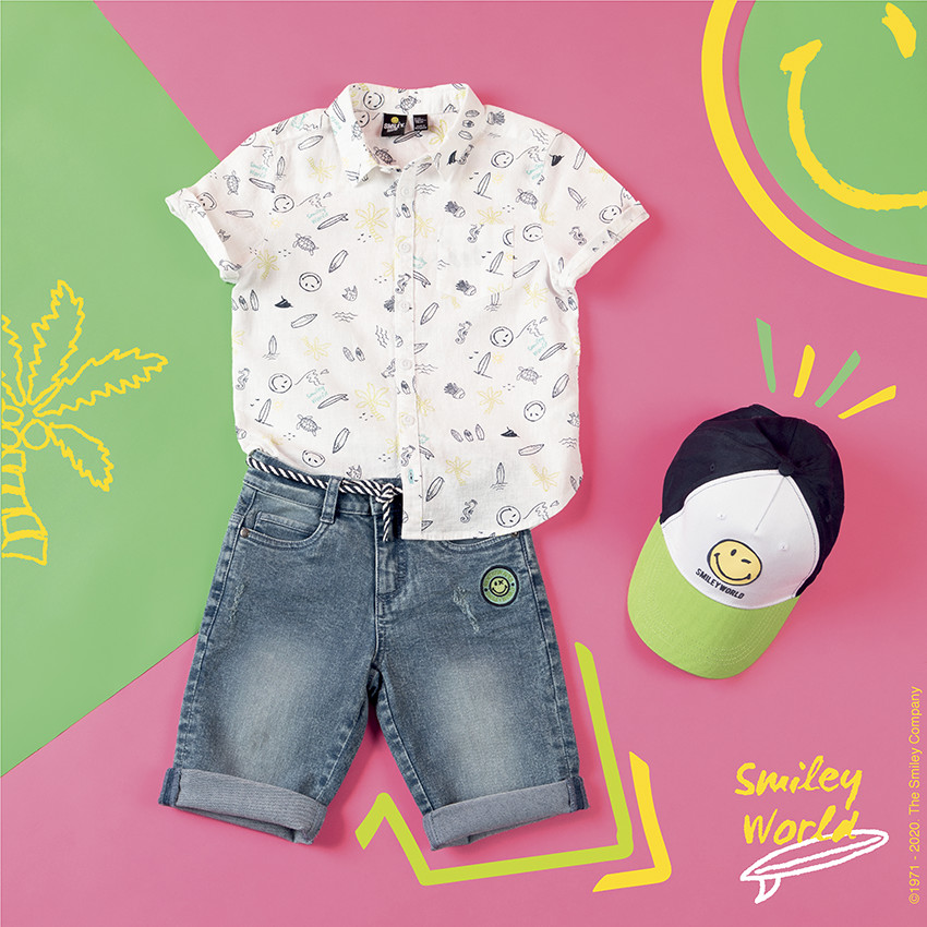 pantalon corto  vaquero used badge Smiley 