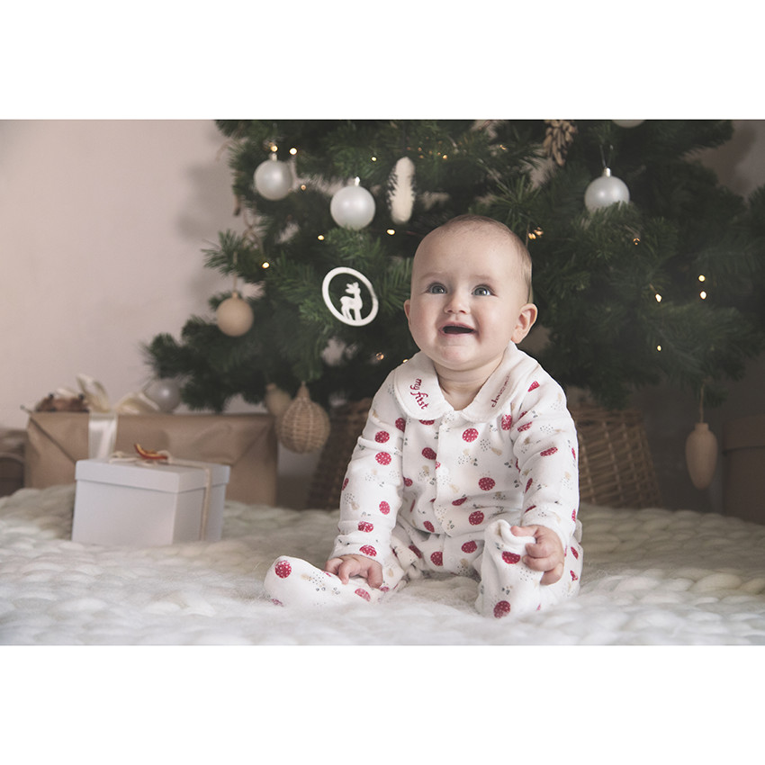 Pelele terciopleo motivo navideño 