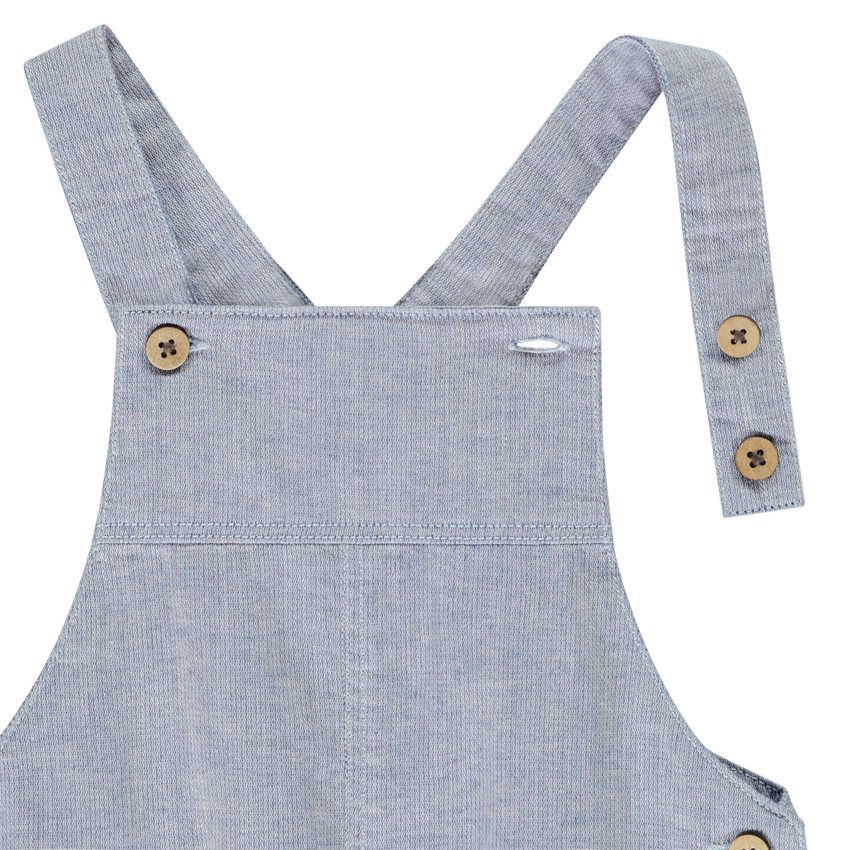 Salopette corta de tela para bebé niño 
