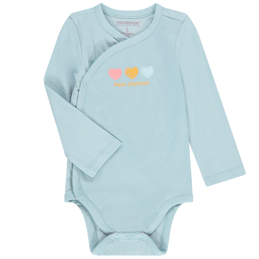 Pack de 7 bodies de manga larga en jersey con estampados variados para bebé niña 