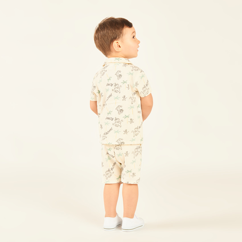Conjunto de 2 piezas, camisa + bermuda estampada del Rey León de Disney para bebé niño. 