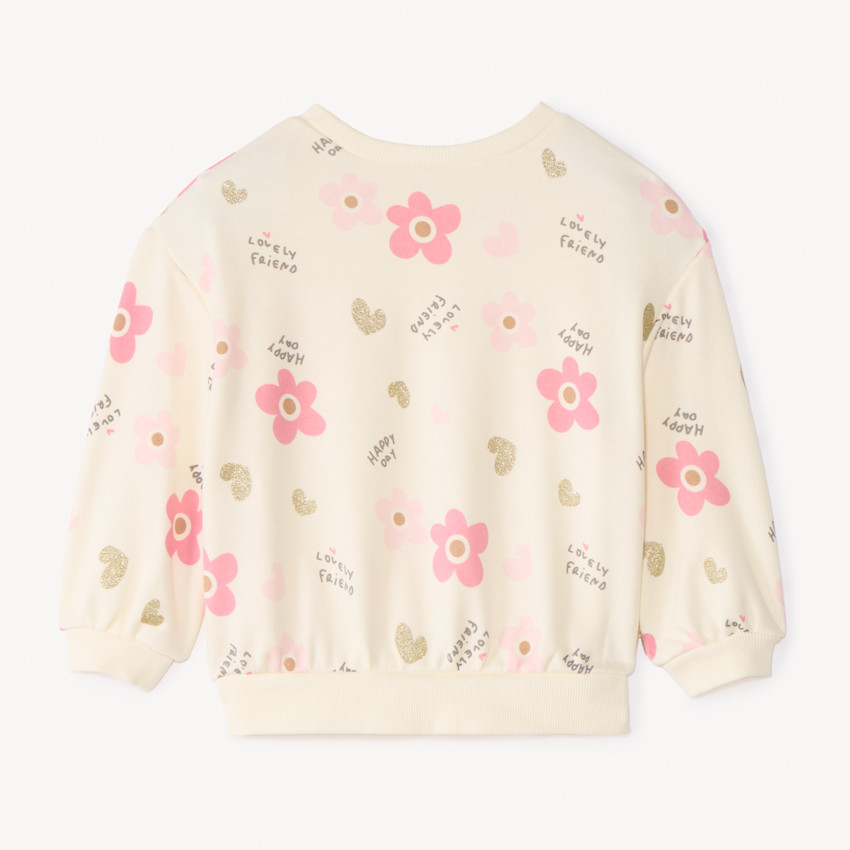 Sudadera de felpa oversized con estampado para niña. 