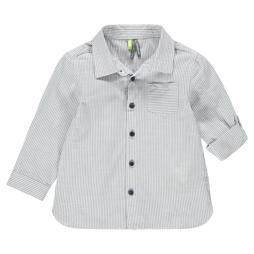 Camisa de manga larga con rayas finas all-over 