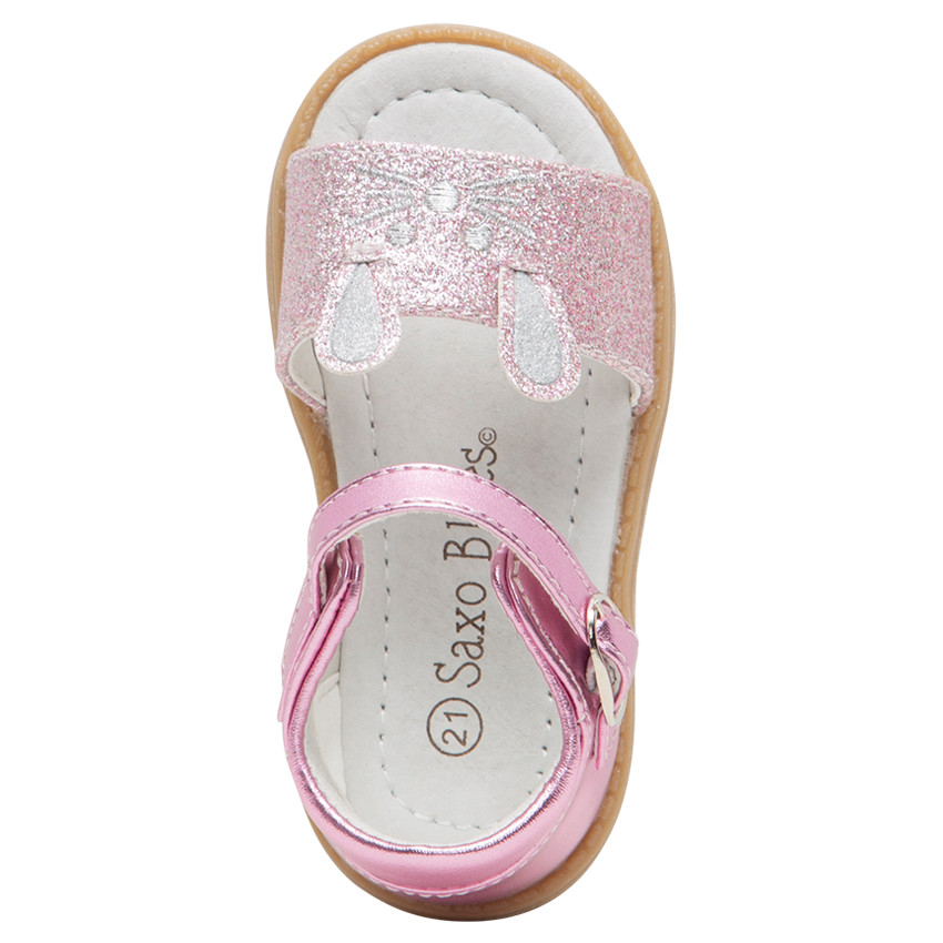 Sandalias brillantes con orejas de relieve 