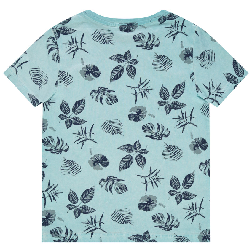 T-shirt manches courtes à imprimé végétal all-over et palmiers 