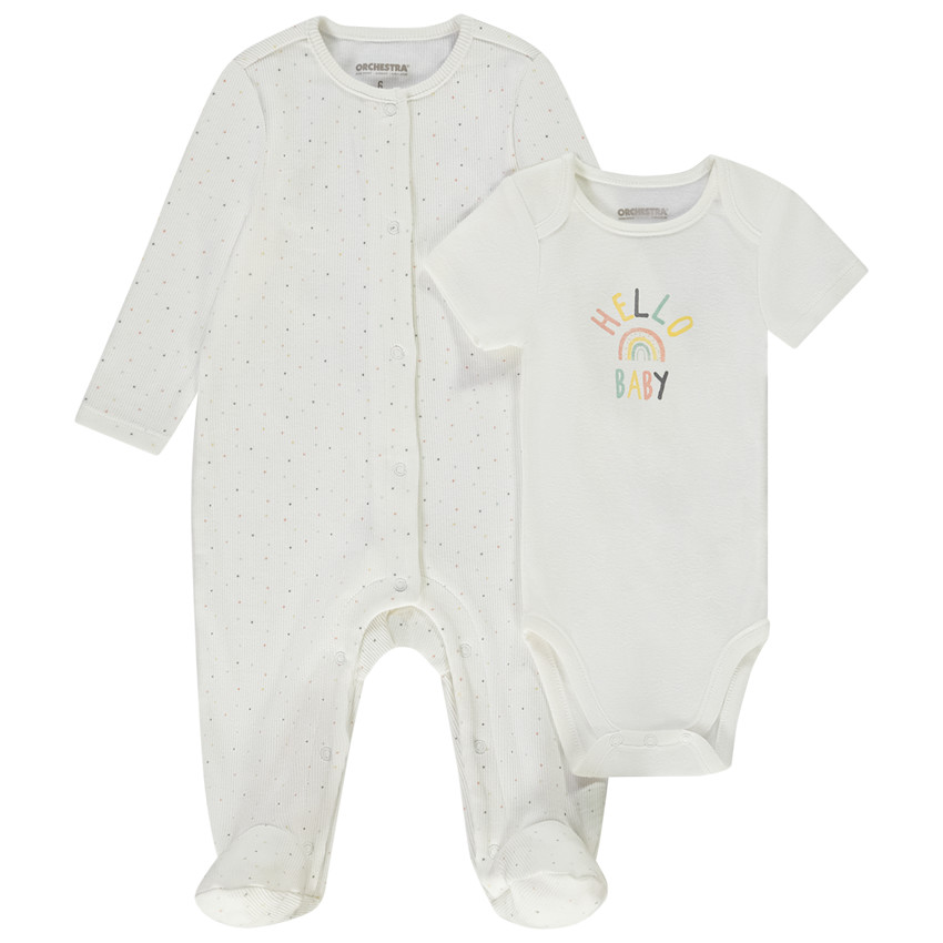 Conjunto 2 piezas pelele y body Hello Baby para bebé  Additional Conjunto 2 piezas pelele y body Hello Baby para bebé