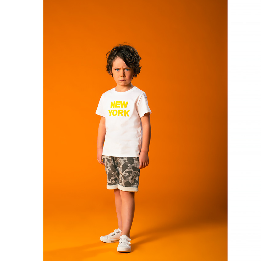 T-shirt en coton manches courtes avec patch bouclette pour garçon  Additional T-shirt en coton manches courtes avec patch bouclette pour garçon