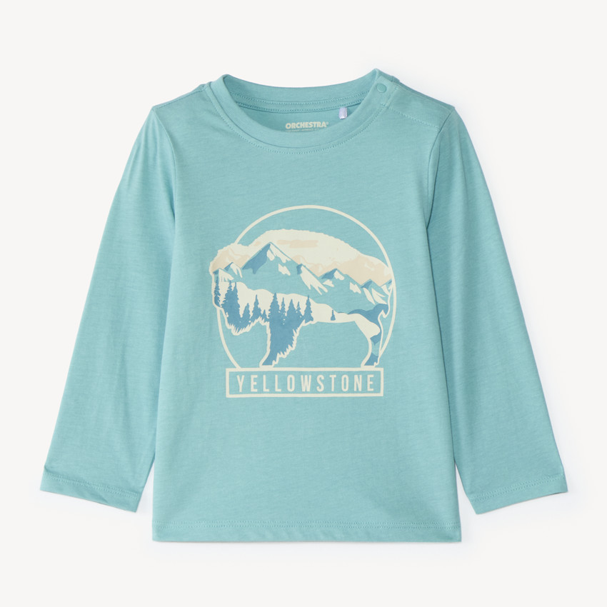 Playera de manga larga para bebé niño con estampado divertido 