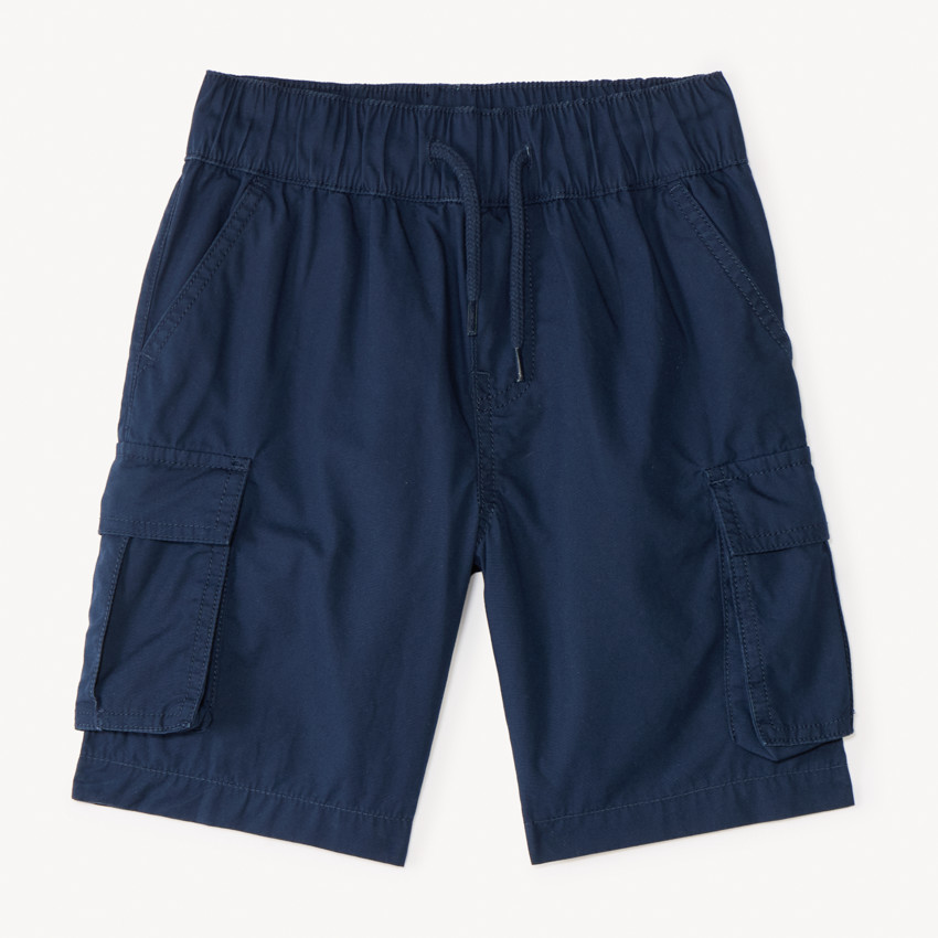 Bermuda cargo liso de popelina para niño 