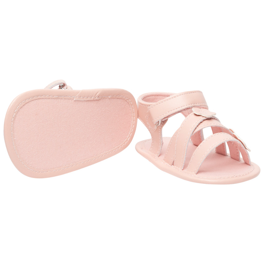 Sandalias velcro con parche de flores niña bebé 