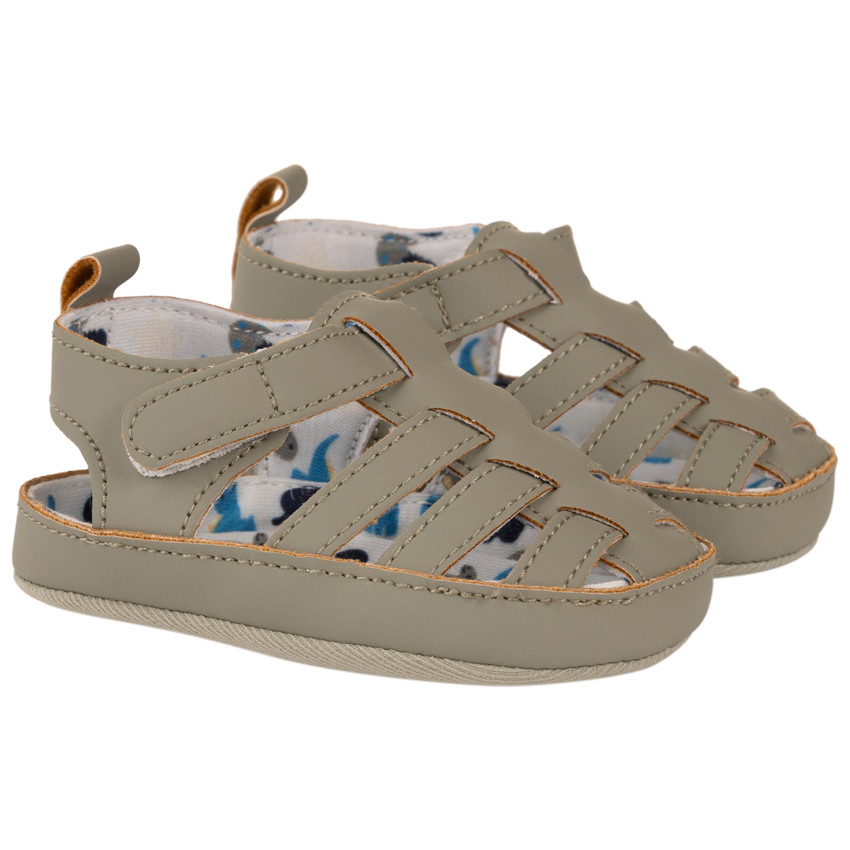 Sandalias cerradas con velcro y forro estampado para bebé niño 