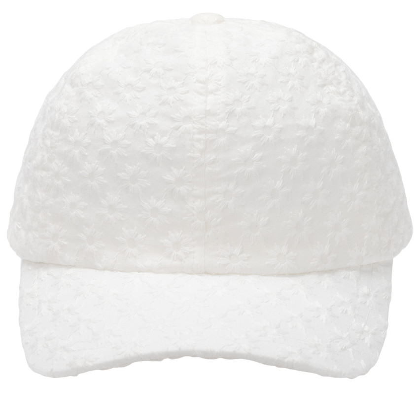 Gorra de encaje inglés con lazo para niña. 