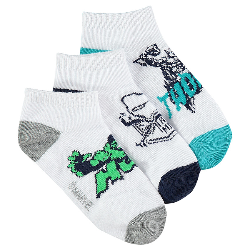 Juego de 3 pares de calcetines bajos con dibujo de hérore de Marvel de jacquard  Additional Juego de 3 pares de calcetines bajos con dibujo de hérore de Marvel de jacquard