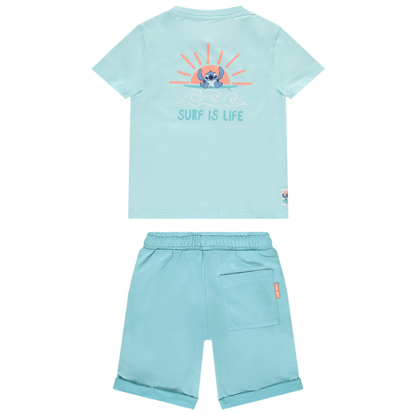 Conjunto camiseta + bermudas uni Stitch Disney para niño 