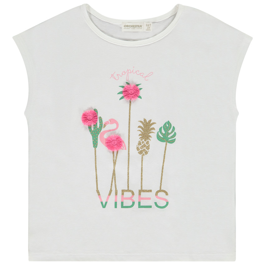 Camiseta sin mangas corte boxy con estampado fantasía para niña 