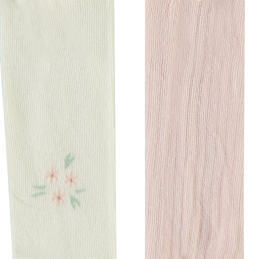 Pack de 2 pares de leotardos gruesos con diseño para bebé niña 