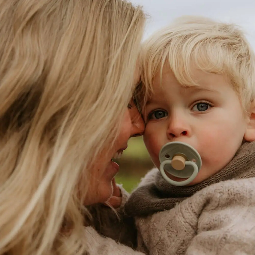 Lot de 2 sucettes en silicone Little Viking T1 sage/cream 