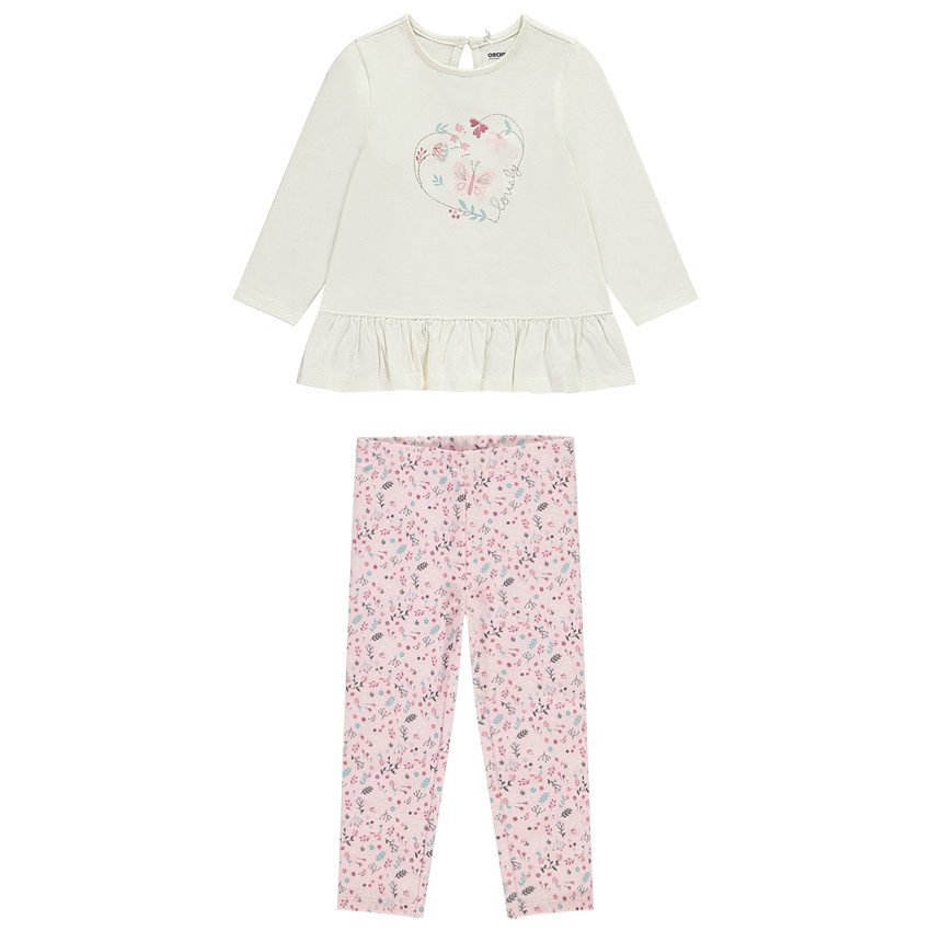 Conjunto de 2 piezas con calzón estampado para bebé niña 