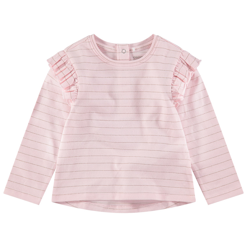 Camiseta de manga larga de punto con finas rayas doradas  Additional Camiseta de manga larga de punto con finas rayas doradas