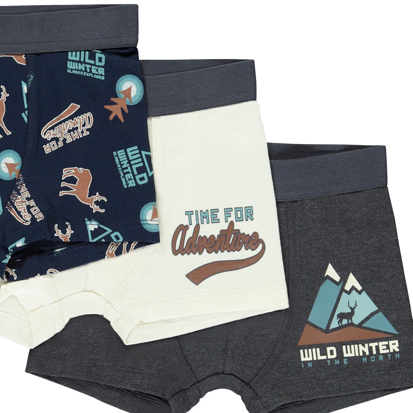 Pack de 5 bóxers con estampado de ciervo para niño 