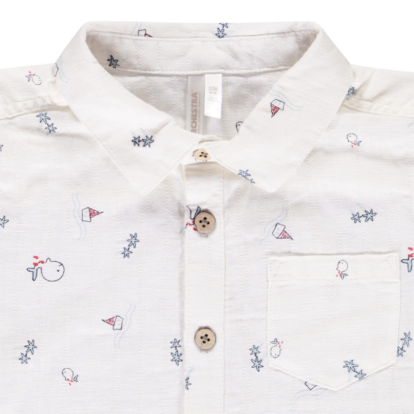 Camisa de manga corta con estampado marinero para bebé niño 