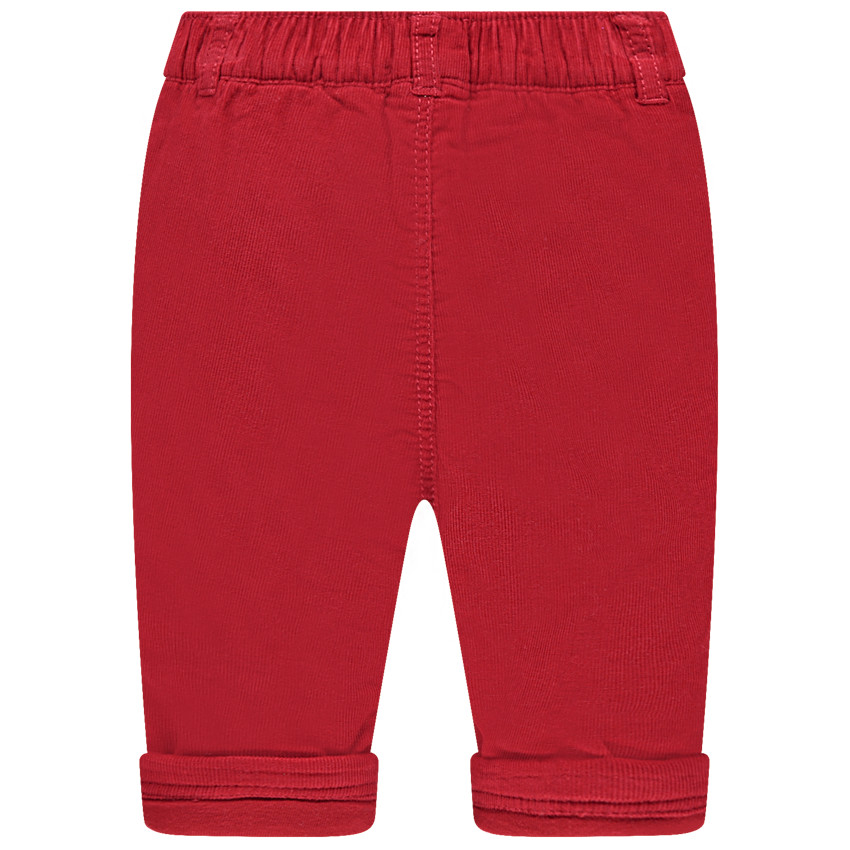 Pantalon rouge en velours doublé jersey 
