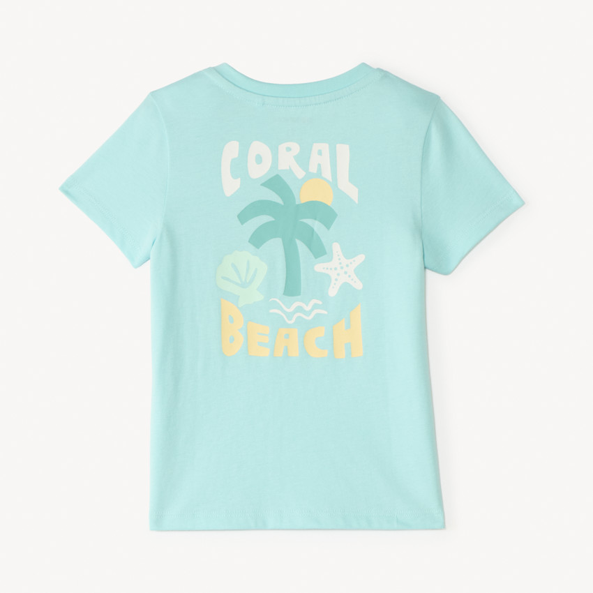 Camiseta de manga corta con estampado de palmera para bebé niño. 